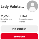 Profil auf Pinterest mit Betrachtern